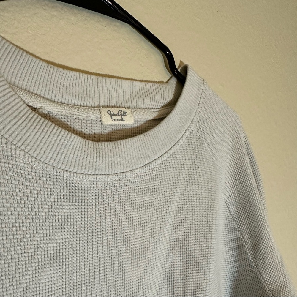 John Galt light grey waffle knit long sleeve